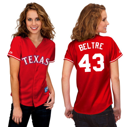 Engel Beltre #43 mlb Jersey-Texas Rangers Women's Authentic 2014 Alternate 1 Red Cool Base Baseball Jersey
